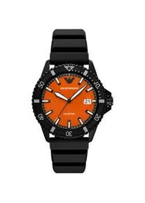 Quarzuhr Emporio Armani, schwarz, Armbanduhren, Damen, Quarzuhr, Armbanduhr, Damenuhr, Herrenuhr, Silikonarmband, analog, Tag