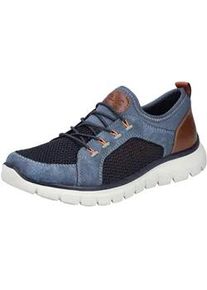 Slip-On Sneaker Rieker, Herren, Gr. 40, blau (blau, braun), Lederimitat, Textil, Schuhe, Schlupfschuh, Slipper, Freizeitschuh, Gummizug und helle Laufsohle