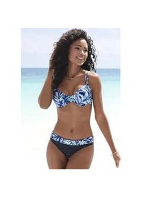 B&uuml;gel-Bikini-Top Vivance "Jelly", Damen, Gr. 40, Cup E, blau (blau bedruckt), Recycling-Polyamid, bedruckt, Bikini-Oberteile, mit buntem Print