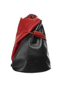 Cityrucksack Samantha Look, Damen, Gr. B/H/T: 34cm x 25cm x 13cm, onesize, rot, Leder, Rindsleder, unifarben, Rucks&auml;cke Cityrucksack, echt Leder, Made in Italy