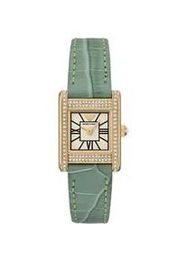 Quarzuhr Emporio Armani, gr&uuml;n, Armbanduhren, Damen, Quarzuhr, Armbanduhr, Damenuhr, Lederarmband, analog, Glassteine