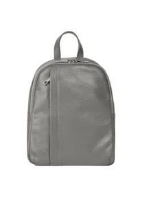 Cityrucksack Samantha Look, Damen, Gr. B/H/T: 29cm x 9cm, onesize, grau, Leder, Rindsleder, Rucks&auml;cke Cityrucksack, Echt Leder, Made in Italy