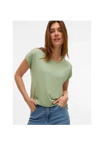 V&eacute;ro Moda Rundhalsshirt VERO MODA "VMAVA PLAIN SS TOP GAJRS NOOS", Damen, Gr. XL, gr&uuml;n (smoke gr&uuml;n), Jersey, Obermaterial: 95% Lyocell, 5% Elasthan, unifarben, regular fit normal, Rundhals, Shirts Rundhalsshirt, Materialmix, regular fit