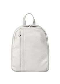 Cityrucksack Samantha Look, Damen, Gr. B/H/T: 29cm x 9cm, onesize, wei&szlig;, Leder, Rindsleder, Rucks&auml;cke Cityrucksack, Echt Leder, Made in Italy