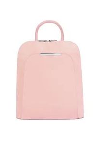 Cityrucksack CLUTY, Damen, Gr. B/H/T: 32cm x 28cm x 12cm, onesize, rosa, Leder, Rindsleder, Strukturmuster, Rucks&auml;cke Cityrucksack, echt Leder, Made in Italy