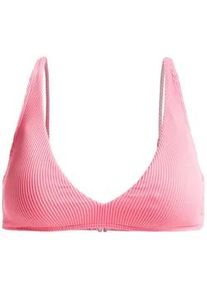 Triangel-Bikini-Top Roxy "Rib Roxy Love The Oceana V", Damen, Gr. M, Cup B, pink (pink carnation), Obermaterial: 91% Nylon, 9% Elasthan;, Bikini-Oberteile