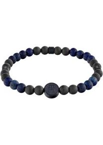 Armband Tommy Hilfiger "TH85 BEADS LE", schwarz (schwarz, blau, blau), Armb&auml;nder, Herren, 18,5cm, Carbon Edelstahl, Carbon, Edelstahl, Armband, mit Lapislazuli oder H&auml;matit