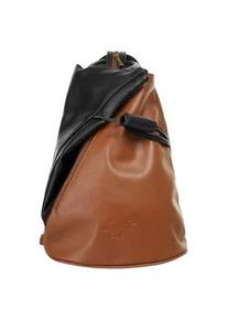 Cityrucksack Samantha Look, Damen, Gr. B/H/T: 34cm x 25cm x 13cm, onesize, braun (camel), Leder, Rindsleder, unifarben, Rucks&auml;cke Cityrucksack, echt Leder, Made in Italy
