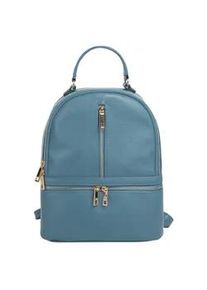 Cityrucksack Samantha Look, Damen, Gr. B/H/T: 30cm x 25cm x 9cm, onesize, blau (hellblau), Leder, Rindsleder, unifarben, Rucks&auml;cke Cityrucksack, echt Leder, Made in Italy
