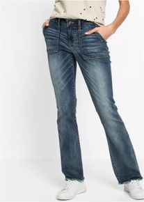 bonprix Bootcut-Jeans Mid Waist, blau, Gr.52, Stylische Jeans mit ausgestelltem Bein, 95% Baumwolle