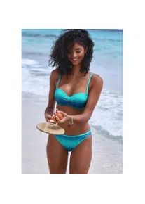 B&uuml;gel-Bandeau-Bikini Buffalo, Damen, Gr. 36, Cup C, blau (blau, t&uuml;rkis), Polyester, Recycling-Polyamid, Farbverlauf, Bikini-Sets, mit Farbverlauf