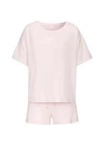 Shorty s.Oliver, Damen, Gr. 32/34, rosa (hellrosa), Single Jersey, Obermaterial: 50% Baumwolle, 50% Viskose, l&auml;ssig geschnitten kurz, Rundhals, angeschnitten abgesteppte Kante, Homewear-Sets Shorty, mit kleinem Frontprint