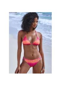 Triangel-Bikini Buffalo, Damen, Gr. 42, Cup C/D, pink (pink, orange), Polyester, Recycling-Polyamid, Farbverlauf, Bikini-Sets Triangel-Bikini, mit Farbverlauf