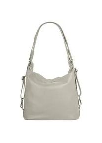 Shopper Samantha Look, Damen, Gr. B/H/T: 31cm x 29cm x 11cm onesize, grau, Leder, leicht gl&auml;nzend, unifarben, Taschen Shopper, echt Leder, Made in Italy