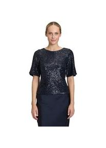 Kurzarmshirt Vera Mont "Damen mit Fl&uuml;gel&auml;rmeln", Damen, Gr. 44, blau (night sky), Obermaterial: 93% Polyester, 7% Elasthan; Futter: 100% Polyester, festlich, figurbetont normal, Rundhals, Shirts, Pailletten