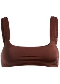 Bandeau-Bikini-Top Roxy "Silky Island", Damen, Gr. XS, Cup B, braun (root beer), Obermaterial:85% Nylon, 15% Elasthan;, Bikini-Oberteile