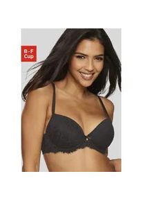Schalen-BH Lascana "Cara", Damen, Gr. 70, Cup D, schwarz, Spitze, Obermaterial: 74% Polyamid, 15% Polyester, 11% Elasthan, BHs Schalen-BH, mit B&uuml;gel rundum aus filigraner Spitze, sexy Dessous
