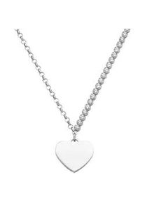 Collier Smart Jewel "mit Zirkonia und Herzanh&auml;nger, Silber 925", silber, Halsketten, Damen, 45cm, Silber 925 (Sterlingsilber), Collier