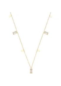 Kette mit Anh&auml;nger CIAO BY Leonardo "Halskette Liora CIAO", gold (gelbgoldfarben, kristallwei&szlig;), Halsketten, Damen, Edelstahl, L: 47 B: 1mm, mit Zirkonia (synth.), B:1mm