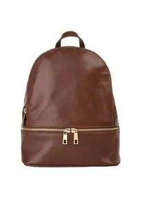 Pike Cityrucksack PIK&Eacute;, Damen, Gr. B/H/T: 28cm x 24cm x 9cm, onesize, braun, Leder, Rindsleder, Rucks&auml;cke Cityrucksack, echt Leder, Made in Italy