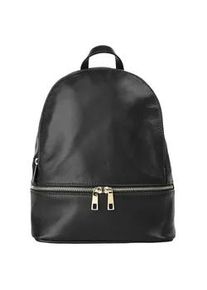 Pike Cityrucksack PIK&Eacute;, Damen, Gr. B/H/T: 28cm x 24cm x 9cm, onesize, schwarz, Leder, Rindsleder, Rucks&auml;cke Cityrucksack, echt Leder, Made in Italy