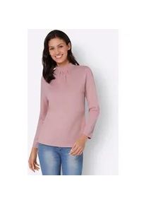 Stehkragenshirt Classic Basics "Stehkragen-Shirt", Damen, Gr. 42, lila (hortensie), 100% Baumwolle, unifarben, Shirts Stehkragenshirt