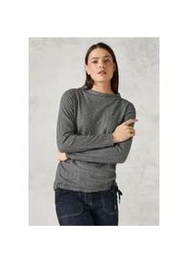 Langarmshirt Cecil, Damen, Gr. XL (44), schwarz, Stoff, 49% Polyester, 49% Viskose, 2% Elasthan, unifarben, gerade normal, hoch geschlossener Ausschnitt, B&uuml;ndchen, Shirts Langarmshirt, mit Kragen