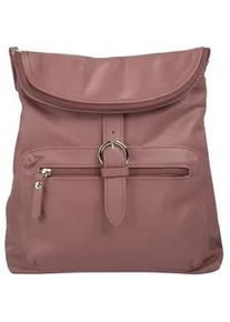 Cityrucksack FORTY, Damen, Gr. B/H/T: 28cm x 30cm x 8cm, onesize, rosa (alt, rosa), Leder, Rindsleder, Rucks&auml;cke Cityrucksack, echt Leder, Made in Italy