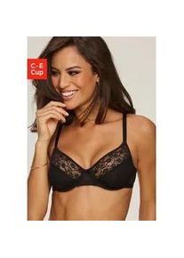 B&uuml;gel-BH Vivance, Damen, Gr. 70, Cup C, schwarz, Obermaterial: 88% Polyamid, 12% Elasthan, BHs B&uuml;gel-BH, aus blumiger Spitze, im h&uuml;bschen Balconnet-Schnitt, Dessous