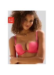 Multiway-BH Lascana, Damen, Gr. 85, Cup A, pink (hot pink), Microtouch, Obermaterial: 45% Polyamid, 45% Polyester, 10% Elasthan, Basic, BHs, mit vielen verschiedenen Tragevarianten und tiefem Ausschnitt