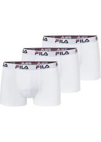 Boxer Fila "MAN BOXER SHORTS", Herren, Gr. L, wei&szlig;, Single Jersey, Obermaterial: 95% Baumwolle, 5% Elasthan, bedruckt, unifarben mit Farbeinsatz, k&ouml;rpernah, Unterhosen, mit elastischem Logobund