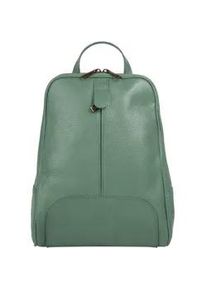 Cityrucksack Samantha Look, Damen, Gr. B/H/T: 20cm x 32cm x 6cm, onesize, gr&uuml;n, Leder, Rindsleder, Rucks&auml;cke Cityrucksack, echt Leder, Made in Italy