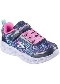 Sneaker Skechers "HEART LIGHTS", Damen, Gr. 29, bunt (navy, multi), Synthetik, Textil, Glitzer, kontrastfarbene Details, Schuhe Sneaker, Blinkschuh mit Herz-Laufsohle, Gr&ouml;&szlig;enschablone zum Download