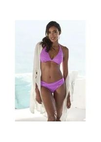 Bikini-Hose Lascana "Omara", Damen, Gr. 44, N-Gr, lila, Microfaser, Recycling-Polyamid, unifarben, Badehosen Bikini-Hose, aus recycelten Material