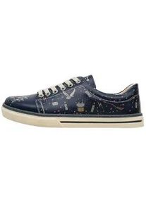 Sneaker DOGO "Classic Schn&uuml;rsneaker Stay-At-Hogwarts Damen Sneaker", Damen, Gr. 39, Normalschaft, blau, Lederimitat, Schuhe Sneaker, Handgefertigt