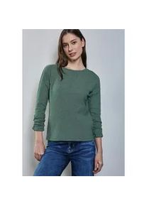 3/4-Arm-Shirt Street One, Damen, Gr. 34, gr&uuml;n (gentle gr&uuml;n), Web, 95% Baumwolle, 5% Elasthan, gestreift, normal normal, U-Boot-Ausschnitt, B&uuml;ndchen, Shirts 3/4-Arm-Shirt, mit U-Boot-Ausschnitt