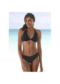 B&uuml;gel-Bikini-Top Lascana "Omara", Damen, Gr. 42, Cup F, schwarz, Microfaser, Recycling-Polyamid, unifarben, Bikini-Oberteile, mit Lochstickerei