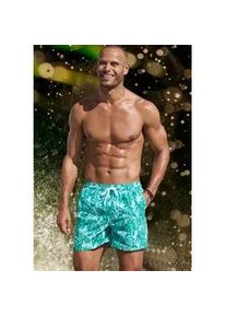 H.I.S. Badeshorts H.I.S, Herren, Gr. L (52), N-Gr, blau (t&uuml;rkis bedruckt), Recycling-Polyester, bedruckt, Badehosen Badeshorts, mit modischem Aufdruck