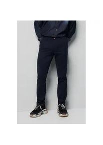 Chinos MEYER "M5 Chino", Damen, Gr. 38, L&auml;nge 34, blau (marine), 98% Baumwolle, 2% Elasthan, unifarben, slim fit lang, Hosen, im unifarbenem Design