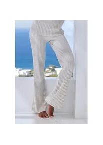 Homewearhose French Connection, Damen, Gr. 32/34, N-Gr, grau (hellgrau, meliert), Rippstrick, Obermaterial: 50% Viskose (LENZINGTM ECOVEROTM), 28% Polyester, 22% Polyamid, meliert, unifarben, bequem lang, Hosen, mit elastischem B&uuml;ndchen, Loungewear