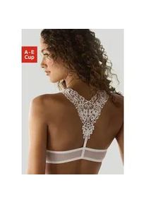 Push-up-BH Lascana, Damen, Gr. 70, Cup B, wei&szlig;, Spitze, Obermaterial: 60% Polyamid, 35% Polyester, 5% Elasthan, BHs Push-up-BH, mit h&uuml;bschem Stickereimotiv im R&uuml;cken, sexy Dessous