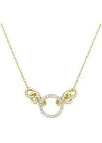 Collier "mit Zirkonia, Silber 925", gold, Giorgio Martello MILANO, Halsketten, Damen, 45cm, Silber 925 (Sterlingsilber), Collier