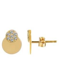 Adelia&acute;s Paar Ohrh&auml;nger ADELIA ́S "Damen Ohrstecker aus poliertem 333 Gold - 375 Gold und Zirkonia", gold, Ohrringe, Damen, Damen, Gelbgold 375 Gold, Gelbgold 375, Gold