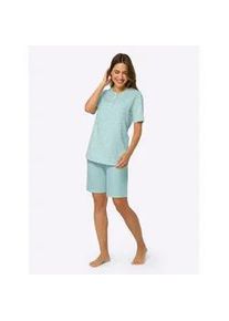 Shorty, Damen, Gr. 52/54, bunt (mint, ecru), 100% Baumwolle, Homewear-Sets Shorty