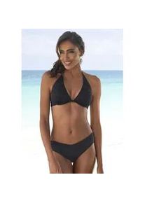 Bikini-Hose Lascana "Omara", Damen, Gr. 42, N-Gr, schwarz, Microfaser, Recycling-Polyamid, unifarben, Badehosen Bikini-Hose, aus recycelten Material