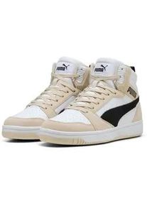 Sneaker Puma "REBOUND V6 SD", Herren, Gr. 37, alpine snow, Puma schwarz, Puma wei&szlig;, Leder, mehrfarbig, Schuhe Sneaker, kn&ouml;chelhoher Schnitt, mit Schn&uuml;rverschluss