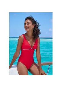 Badeanzug s.Oliver "Junis", Damen, Gr. 36, Cup A/B, rot, Recycling-Polyamid, kontrastfarbene Details, unifarben, Badeanz&uuml;ge Badeanzug, mit geflochtenen Details