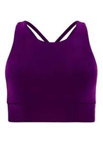 Sport-Bustier WINSHAPE "Functional Comfort Sport-BH SB103C", Damen, Gr. XS, lila (schwarz plum), 85% Polyester, 15% Elasthan, BHs, mit R&uuml;cken-Applikation