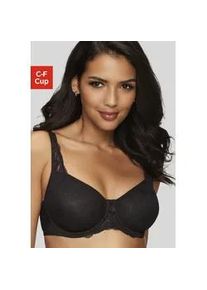 Minimizer-BH Nuance, Damen, Gr. 95, Cup D, schwarz, Mesh, Obermaterial: 86% Polyamid, 14% Elasthan, BHs Minimizer-BH, mit B&uuml;gel aus extraflachem Jacquardmaterial mit Schmetterlingsmotiv