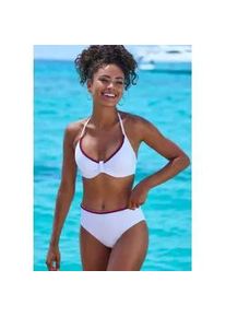 B&uuml;gel-Bikini-Top s.Oliver "Junis", Damen, Gr. 40, Cup F, wei&szlig;, Recycling-Polyamid, kontrastfarbene Details, unifarben, Bikini-Oberteile, mit geflochtenen Details